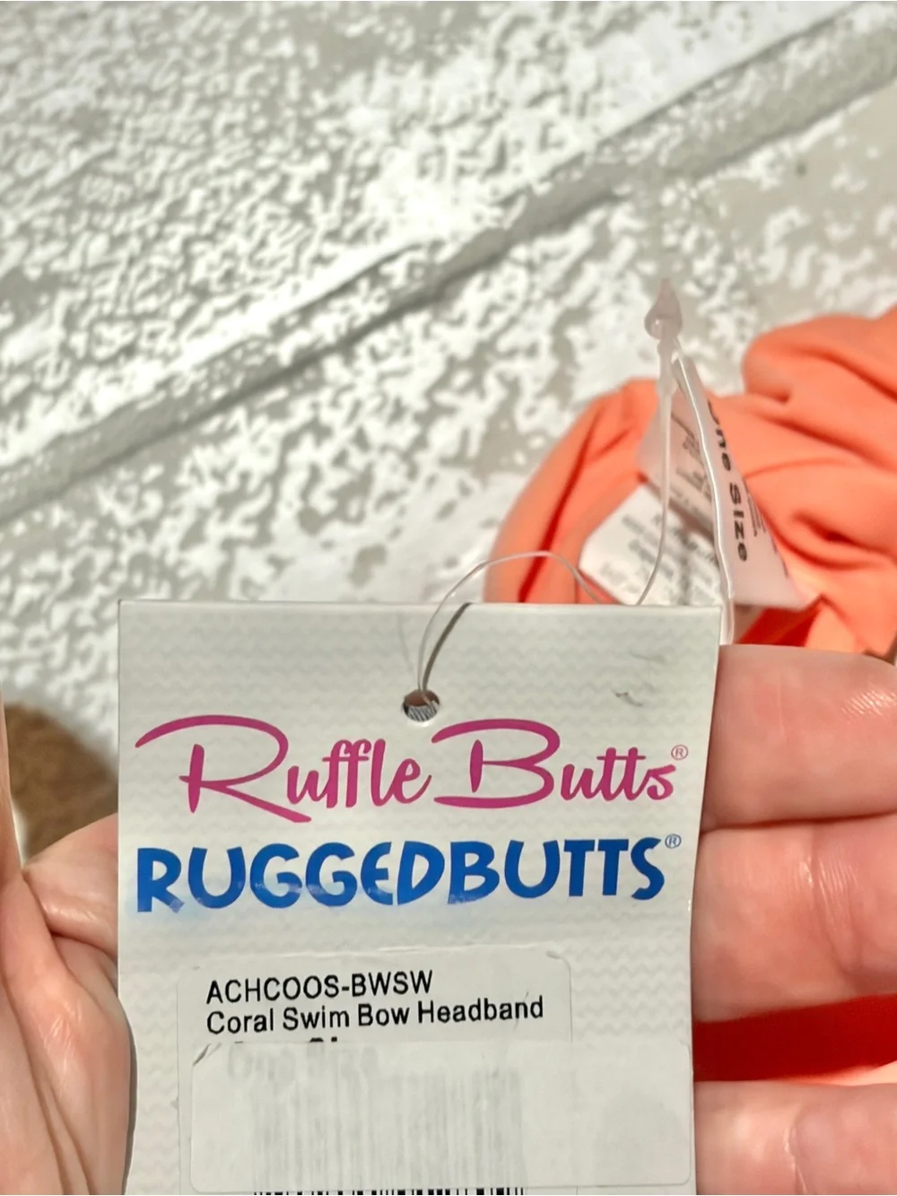 Ruffle Butts Coral Bow Swim Headband NEW One Size Fits Most NWT